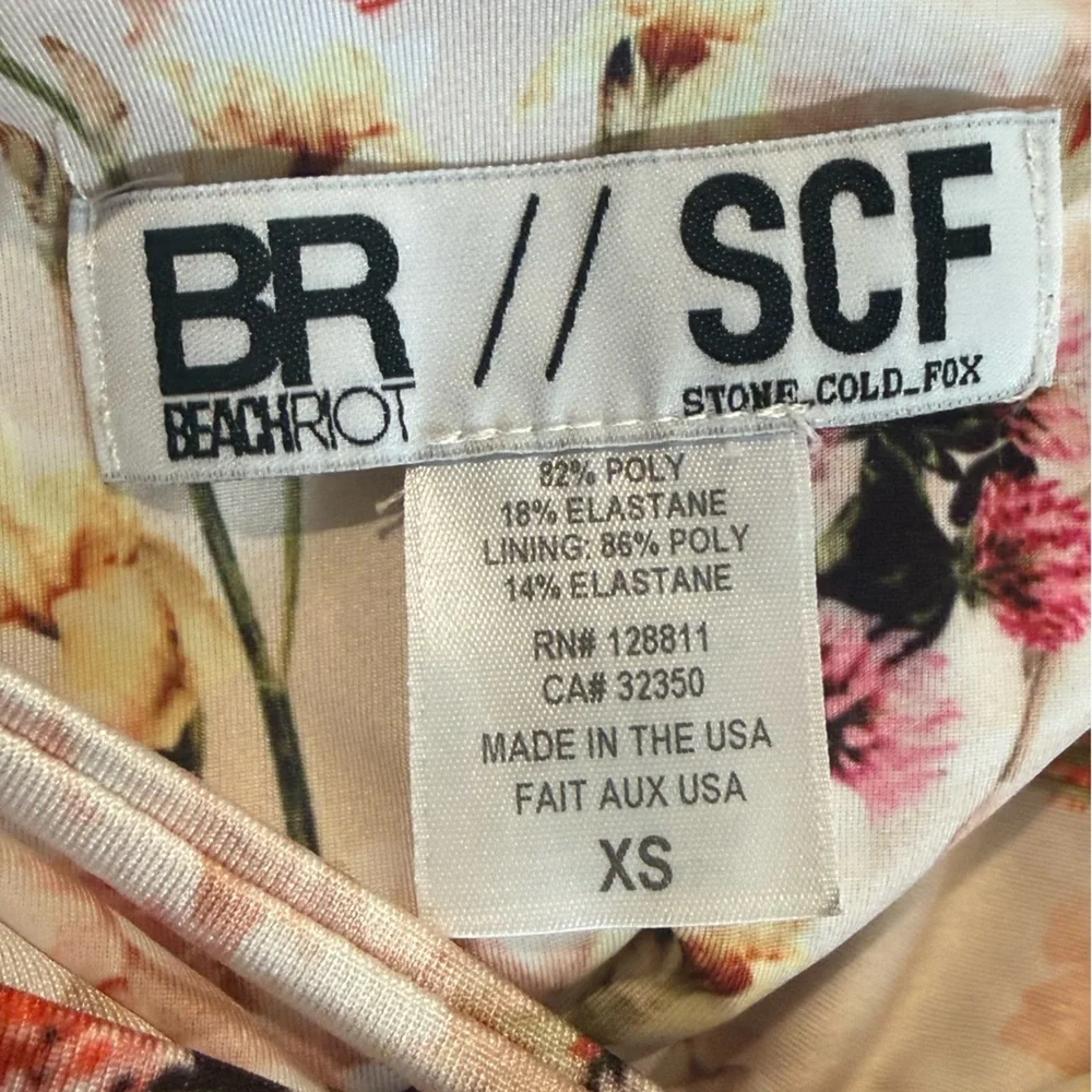 Beach Riot x Stone Cold Fox‎ One-Piece Floral Swimsuit Xs - Picture 4 of 7